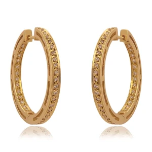 Argolas Ouro 18K E Diamantes