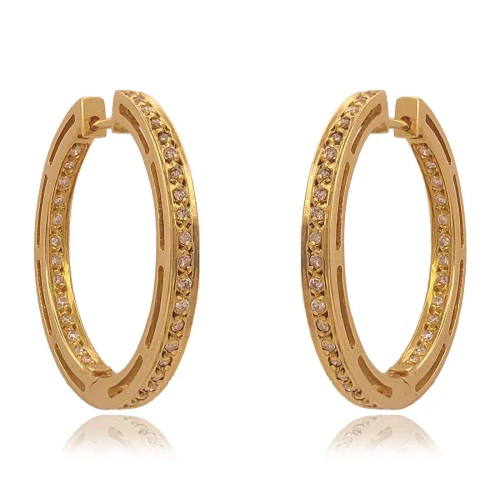 Argolas Ouro 18K E Diamantes