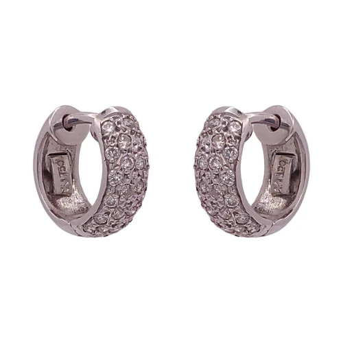 Argolas Ouro Branco E Diamantes