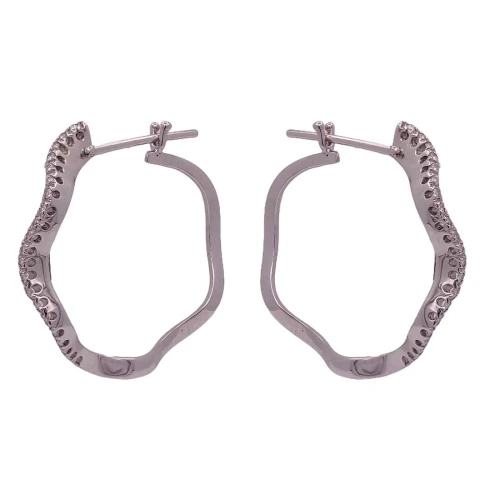 Argolas Ouro Branco E Diamantes
