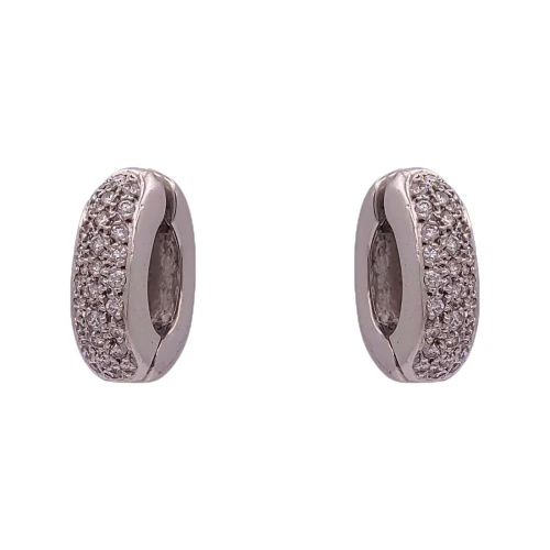 Argolas Ouro Branco E Diamantes