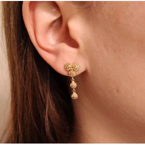 Brinco Ouro 18K E Diamantes