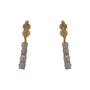 Brincos Ouro 18K, Águas Marinhas E Diamantes