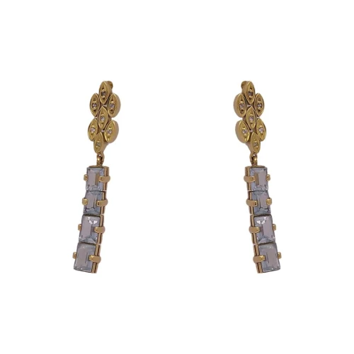 Brincos Ouro 18K, Águas Marinhas E Diamantes
