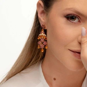 Brincos Ouro 18K, Citrinos, Turmalinas E Diamantes