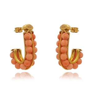 Brincos Ouro 18K, Corais E Diamantes