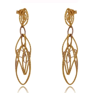 Brincos Ouro 18K Duas Cores