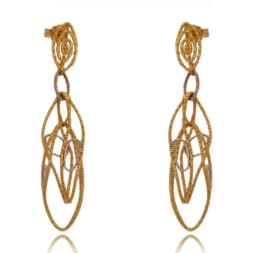 Brincos Ouro 18K Duas Cores