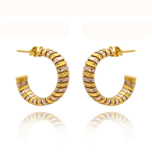 Brincos Ouro 18K Duas Cores