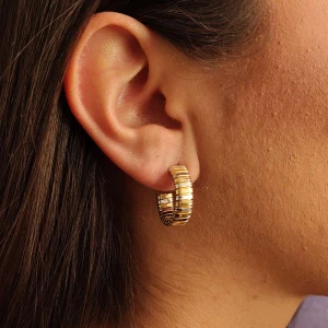 Brincos Ouro 18K Duas Cores