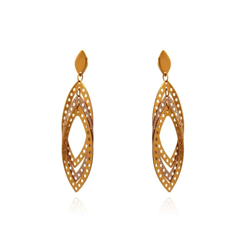 Brincos Ouro 18K Duas Cores