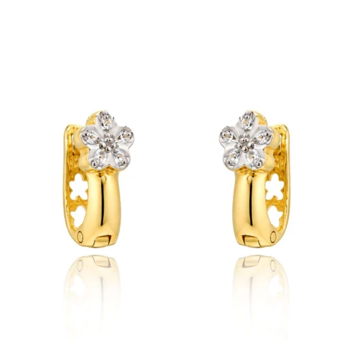 Brincos Ouro 18K Duas Cores