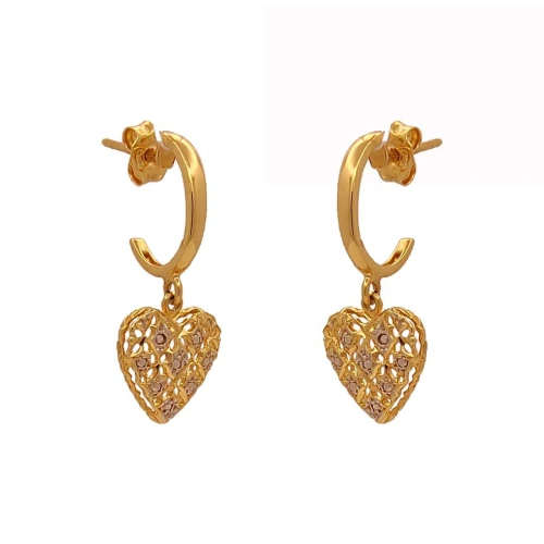 Brincos Ouro 18K Duas Cores