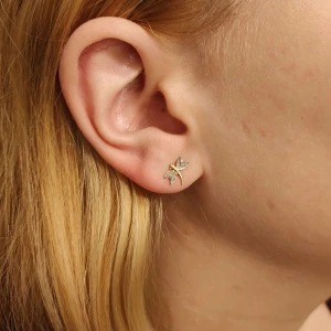 Brincos Ouro 18K Duas Cores