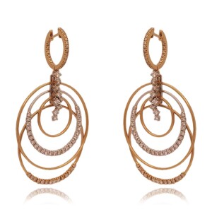 Brincos Ouro 18K Duas Cores E Diamantes