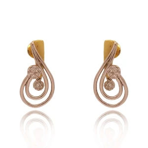 Brincos Ouro 18K Duas Cores E Diamantes