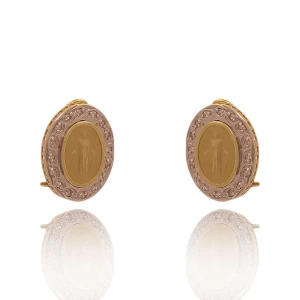 Brincos Ouro 18K Duas Cores E Diamantes