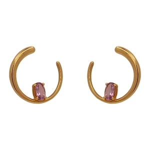 Brincos Ouro 18K E Ametistas