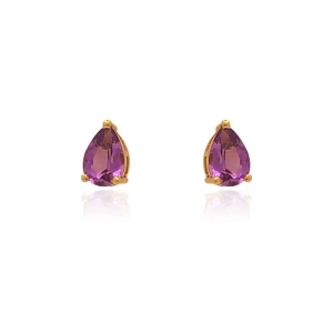 Brincos Ouro 18K E Ametistas