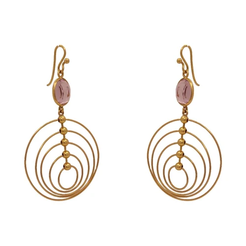 Brincos Ouro 18K E Ametistas