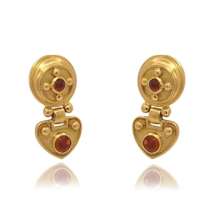 Brincos Ouro 18K E Citrinos