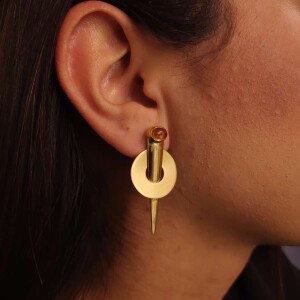 Brincos Ouro 18K E Citrinos