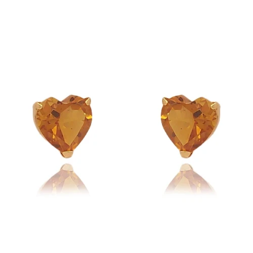 Brincos Ouro 18K E Citrinos