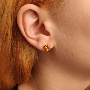 Brincos Ouro 18K E Citrinos