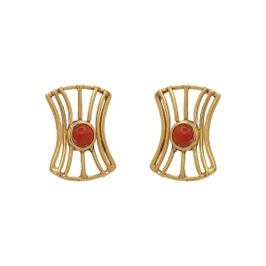 Brincos Ouro 18K E Corais