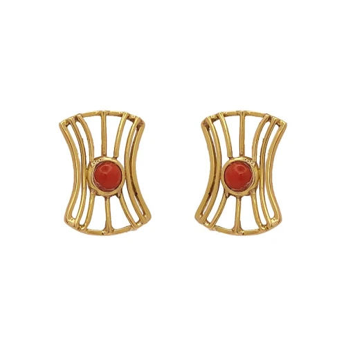 Brincos Ouro 18K E Corais