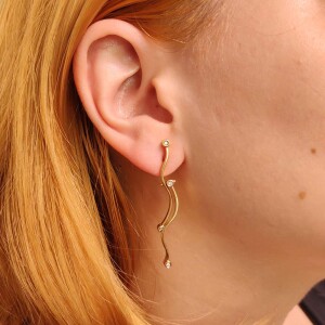 Brincos Ouro 18K E Diamantes Brincos Ouro 18K E Diamantes