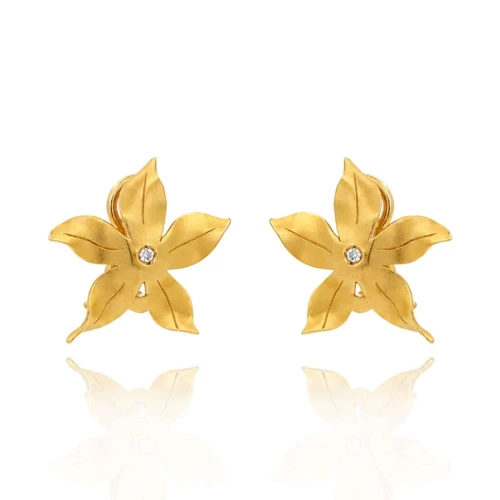 Brincos Ouro 18K E Diamantes
