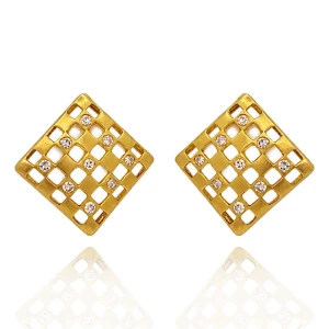 Brincos Ouro 18K E Diamantes