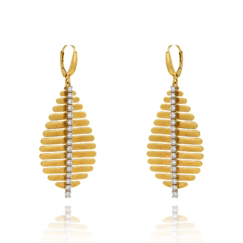 Brincos Ouro 18K E Diamantes