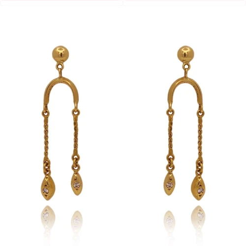 Brincos Ouro 18K E Diamantes