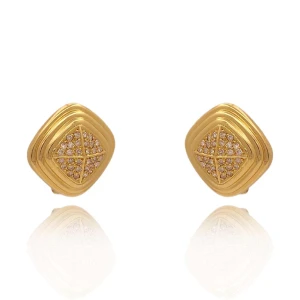Brincos Ouro 18K E Diamantes