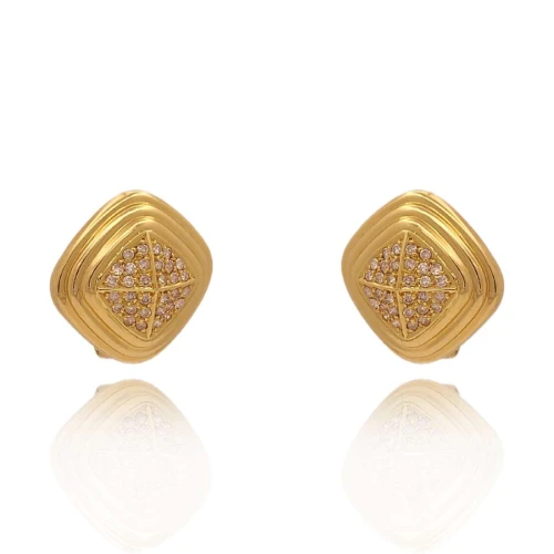 Brincos Ouro 18K E Diamantes