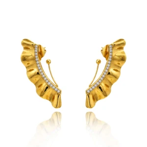 Brincos Ouro 18K E Diamantes