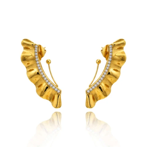 Brincos Ouro 18K E Diamantes