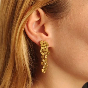 Brincos Ouro 18K E Diamantes