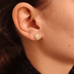 Brincos Ouro 18K E Diamantes