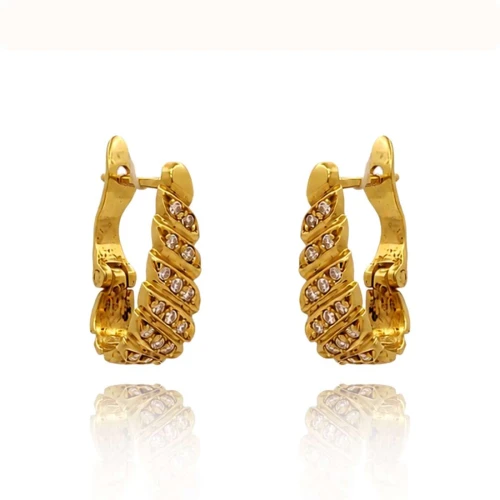 Brincos Ouro 18K E Diamantes