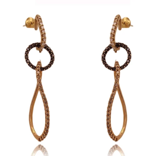 Brincos Ouro 18K E Diamantes