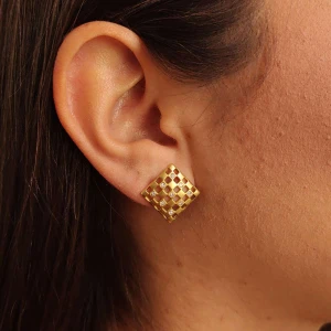 Brincos Ouro 18K E Diamantes