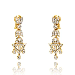 Brincos Ouro 18K E Diamantes