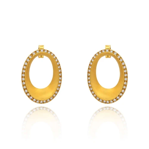 Brincos Ouro 18K E Diamantes