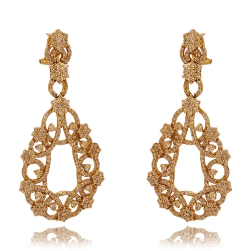 Brincos Ouro 18K E Diamantes