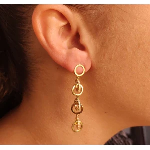 Brincos Ouro 18K E Diamantes