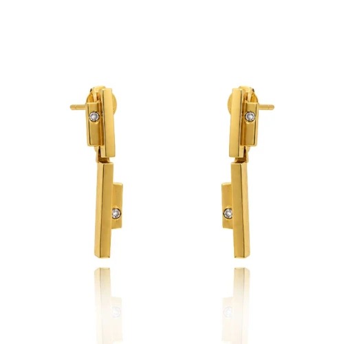 Brincos Ouro 18K E Diamantes