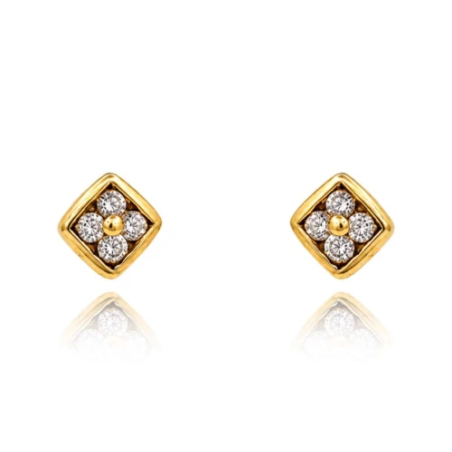 Brincos Ouro 18K E Diamantes